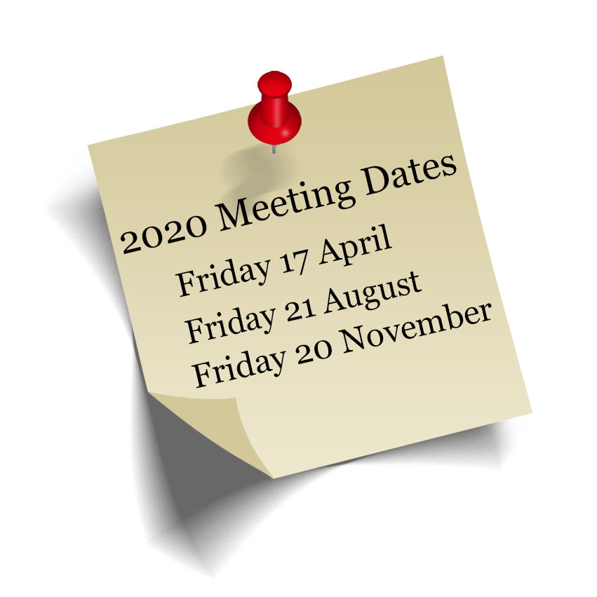 Meeting Dates 2020: 17 April; 21 August; 20 November 